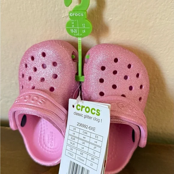 Crocs Kids' Sparkle Clogs in Pink - Picture 2 of 7